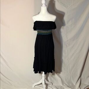 Casual Black Strapless Dress